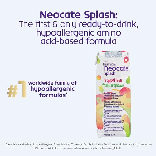Nutricia Neocate Splash - Ready-to-Feed Hypoallergenic, Amino Acid-Based Toddler and Junior Formula - Vanilla - 8 fl oz (Case of 27)