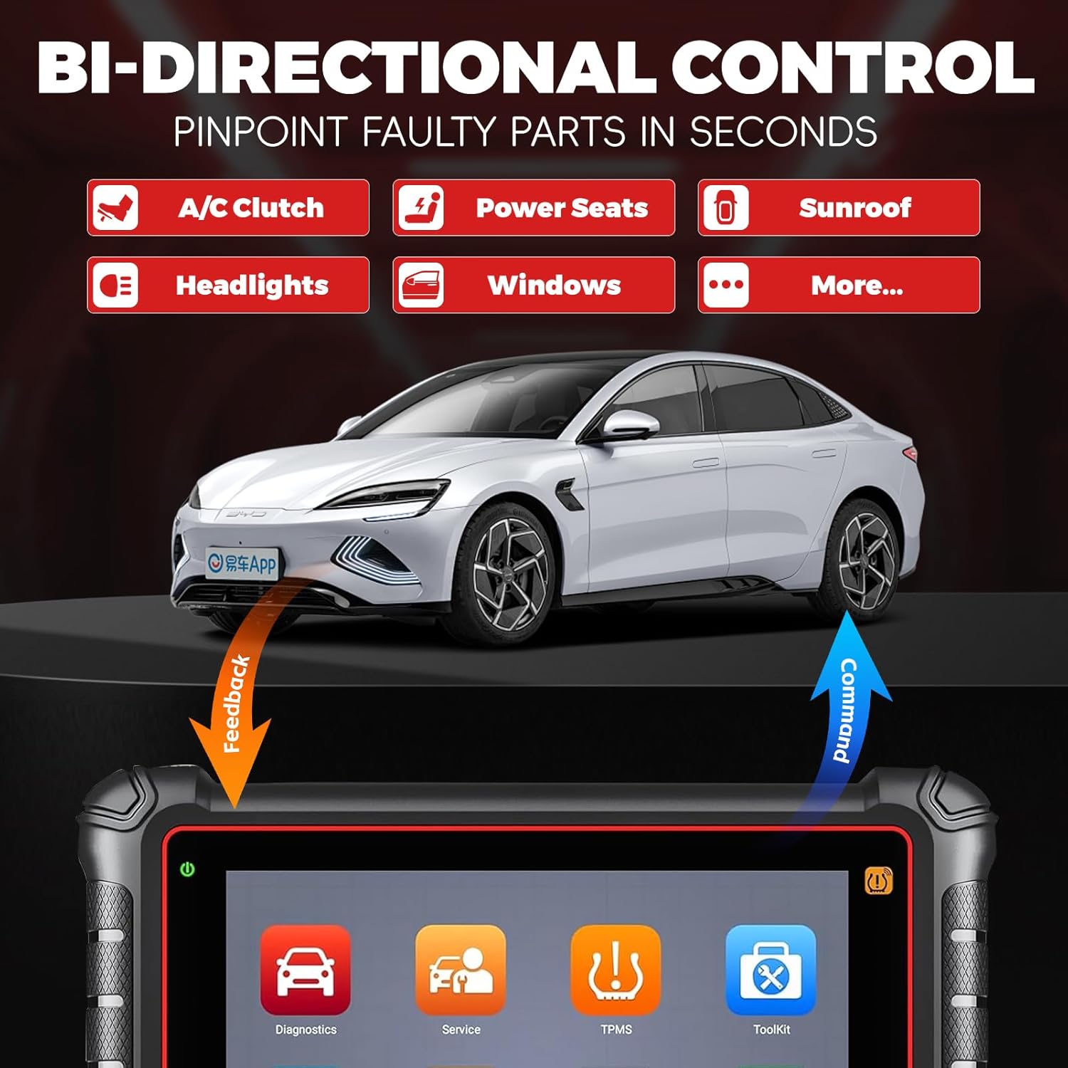 Autel Scanner MaxiCOM MK900, 2024 Upgrade from Autel MK808S & MaxiCheck MX900 Bidirectional Scan Tool, 40+ Service All System Diagnostic Tool