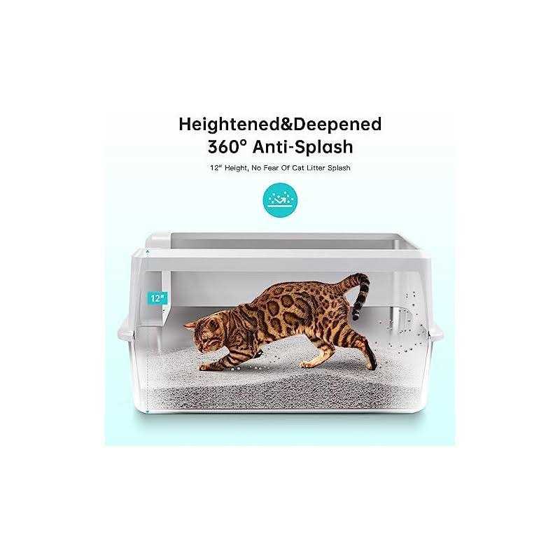 WoofiGo Stainless Steel Cat Litter Box with Lid XL Litter Box for Big Cats - Pet Supplies online store