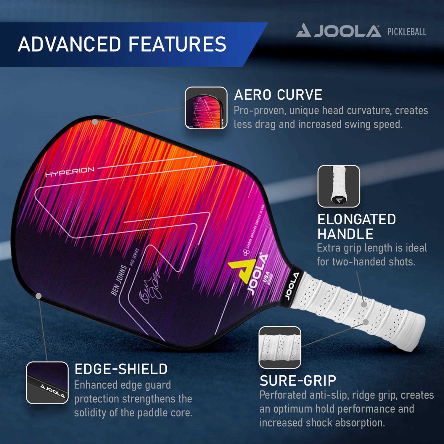 JOOLA Ben Johns Hyperion Pickleball Paddle - Sports Supplies Online Store