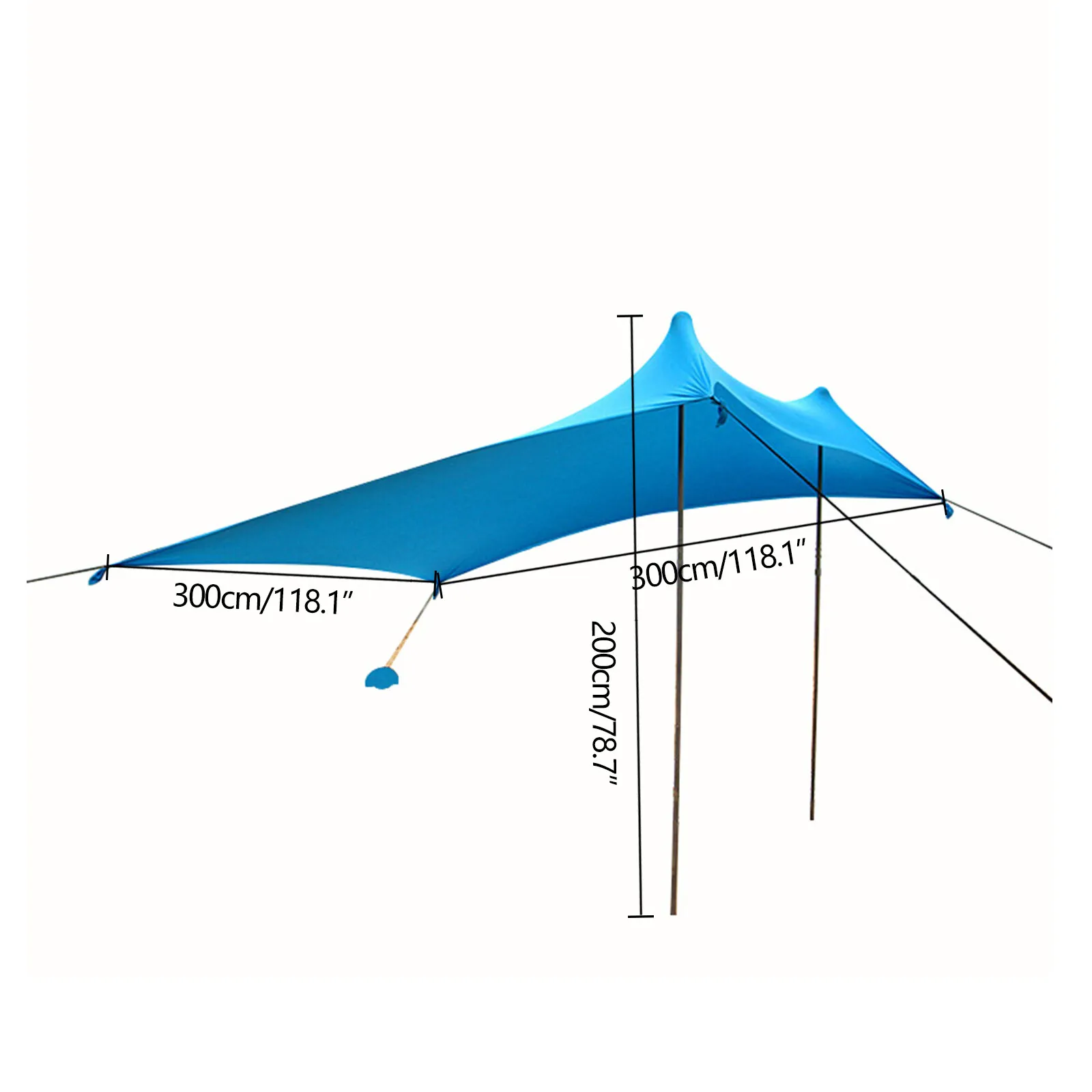 Beach Tent Sun Shelter 10x10ft Portable Sun Shade Canopy Awning with Sandbag