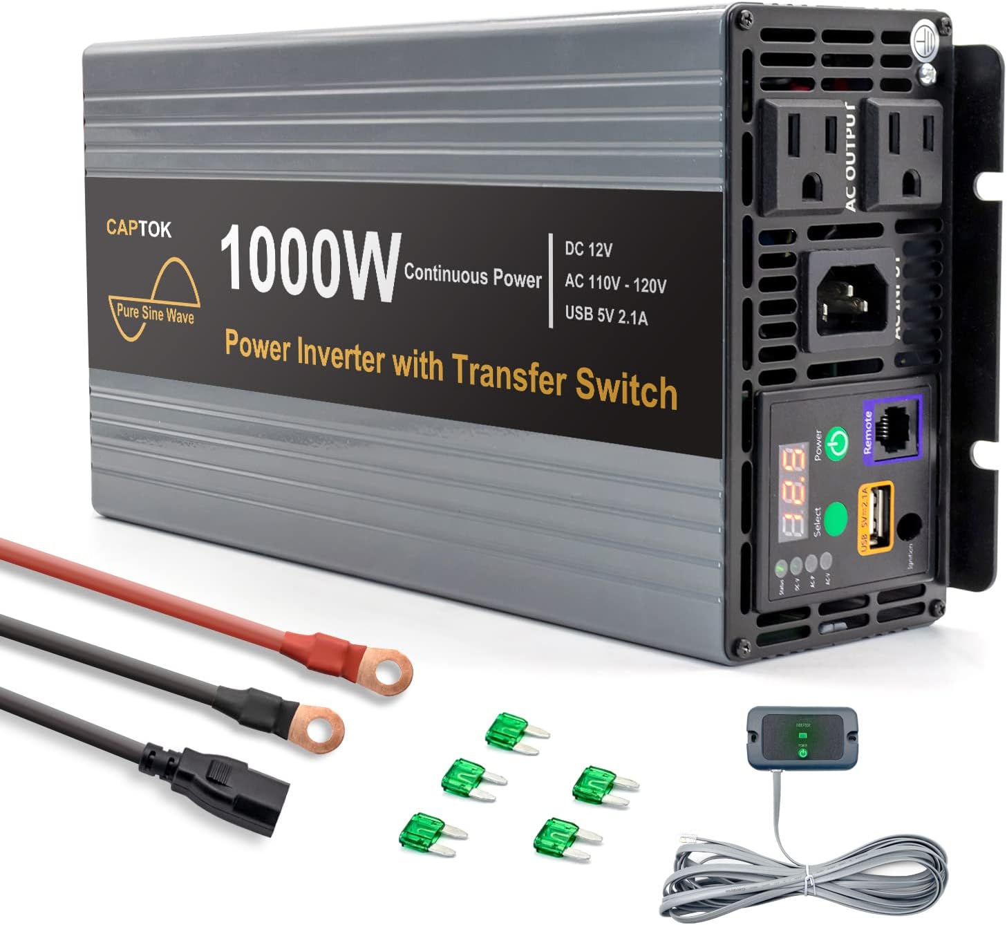 CAPTOK Pure Sine Wave Power Inverter 1000w