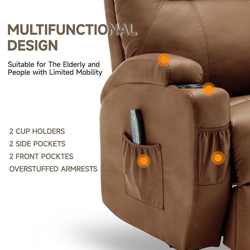 Recliner Chair, Rocking Chair with Massage and Heat, 360° Swivel Recliner Chairs for Adults