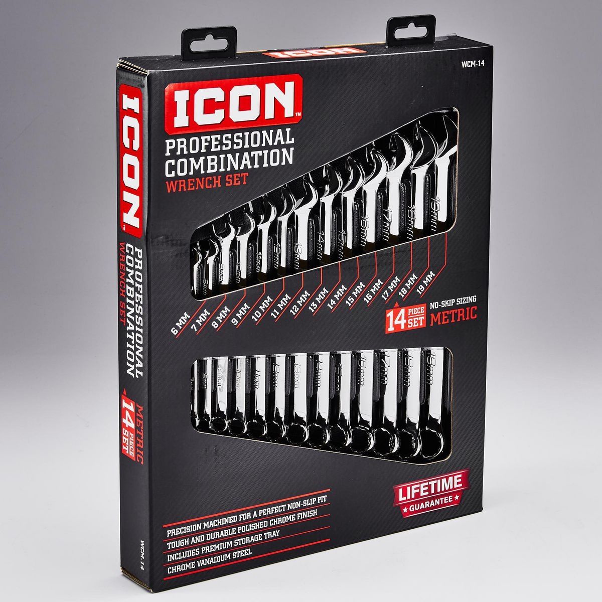 ICON Professional Metric Combination Wrench Set, 14 Piece