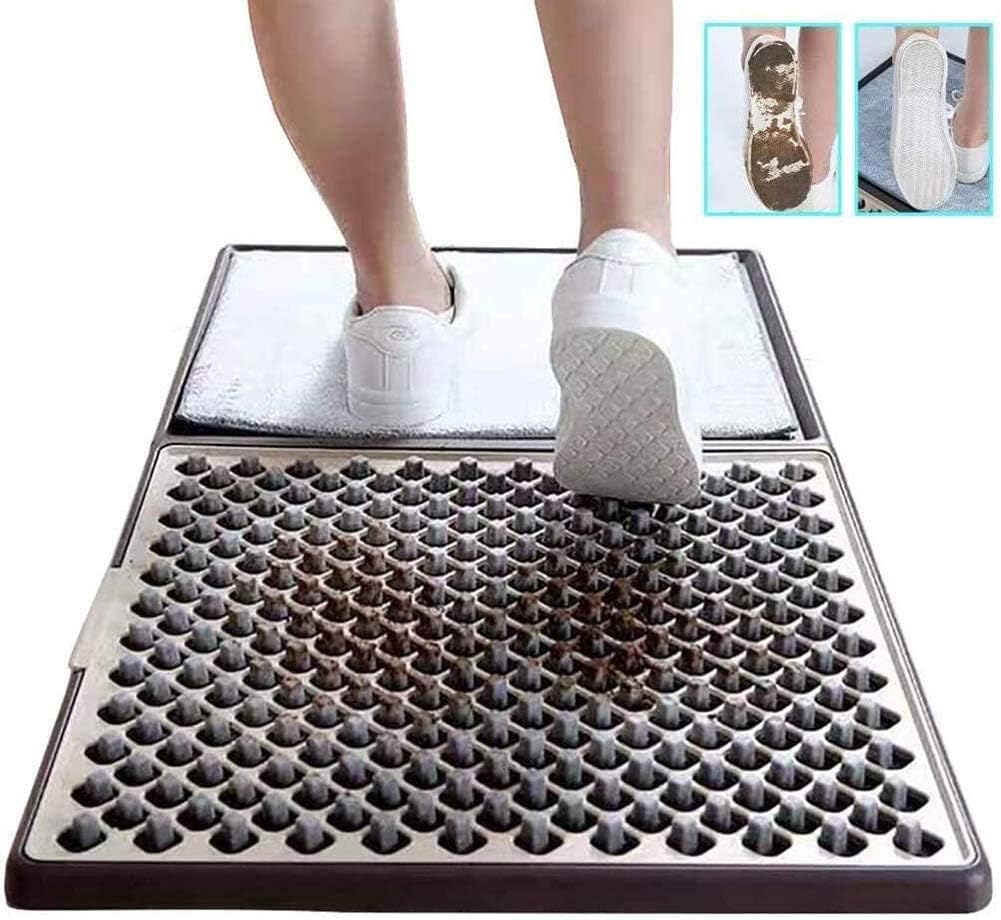 Non Slip Shoe Soles Disinfecting Floor Mat, Automatic Cleaning Household Foot Pads, Indoor Outdoor Rubber Easy Clean Sole Doormat