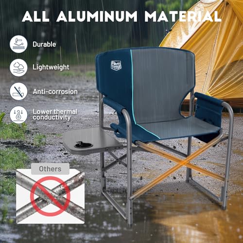TIMBER RIDGE Folding Rocking Camping Chair, 400lbs Capacity Portable Oversized Outdoor Rocker with Hard Armrests, Cup Holder & Side Pocket