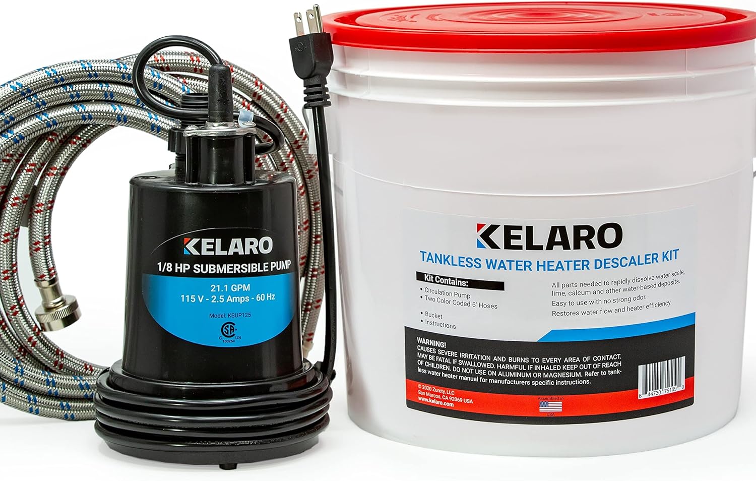 Kelaro Tankless Water Heater Flushing Kit - Just add Vinegar Descaler