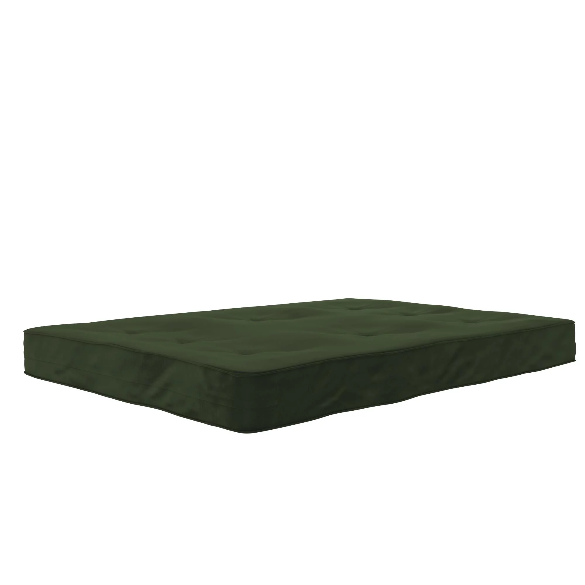 DHP Caden 6 Inch Futon Mattress with Tufted Cover and Recycled Polyester Fill, Full, Army Green