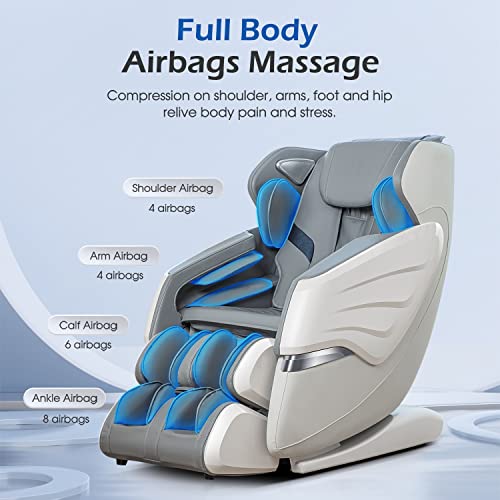 Massage Chair Full Body, Zero Gravity Massage Recliner Sl-Track Massage Chair with Bluetooth Speaker, App Control Heating Body Scan