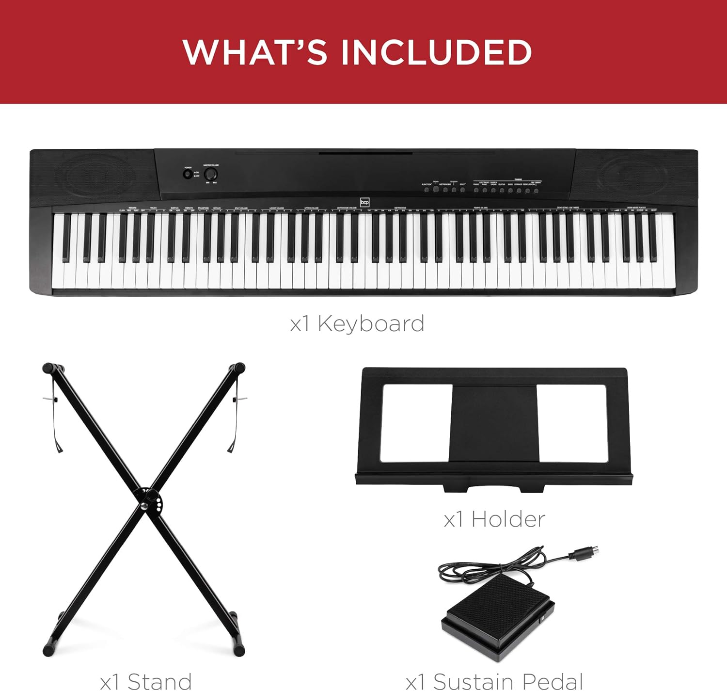 Best Choice Products 88-Key Full Size Digital Piano Electronic Keyboard Set for All Experience Levels w/Semi-Weighted Keys, Stand, Sustain Pedal