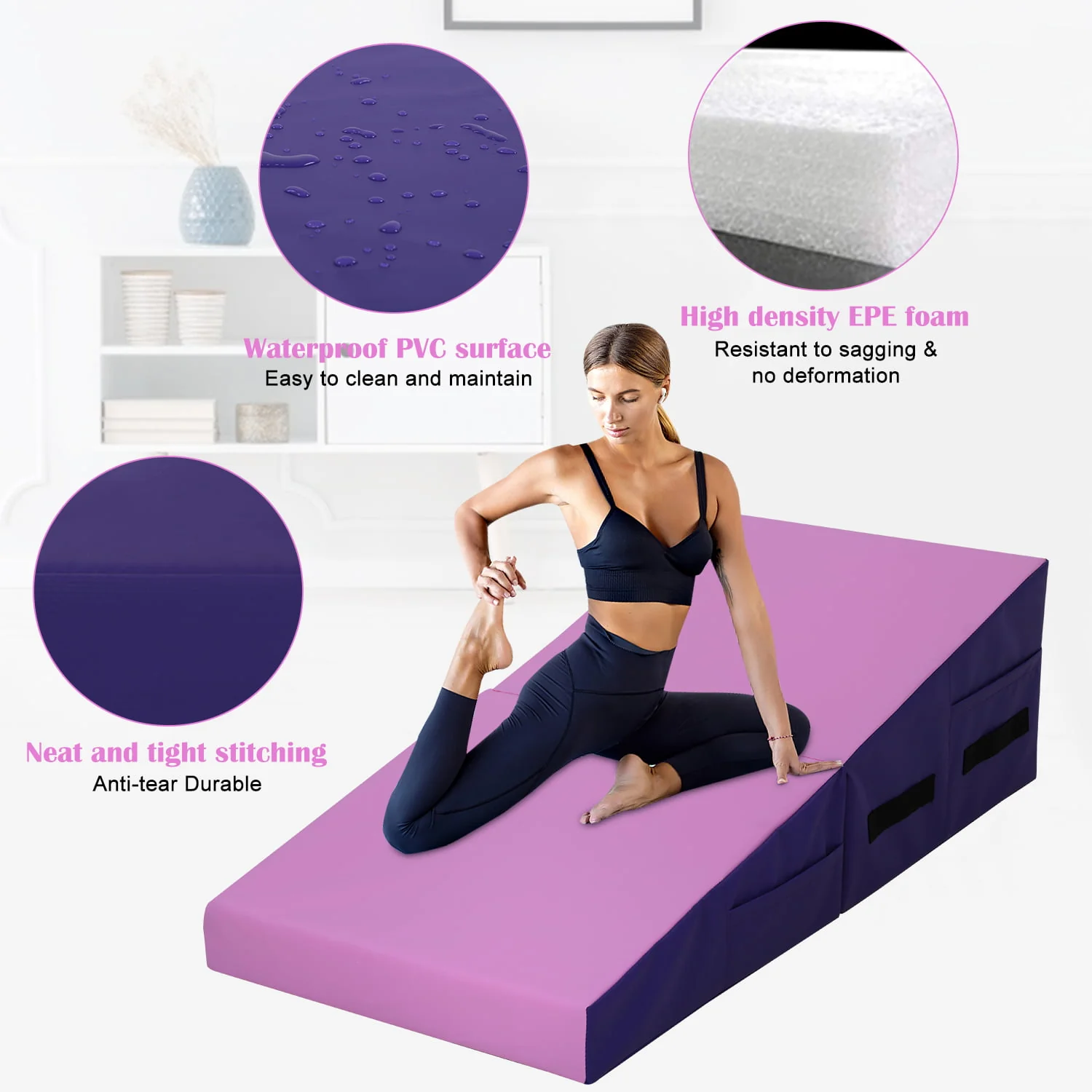 YRLLENSDAN 48x24 inch Large Incline Gymnastics Mat
