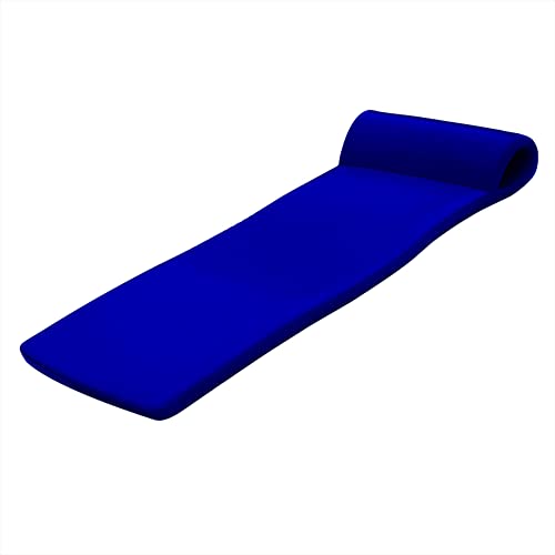 TRC Recreation Sunsation Vinyl Coated Foam Swimming Pool Float Mat Adult Lounger with Built-in Roll Pillow