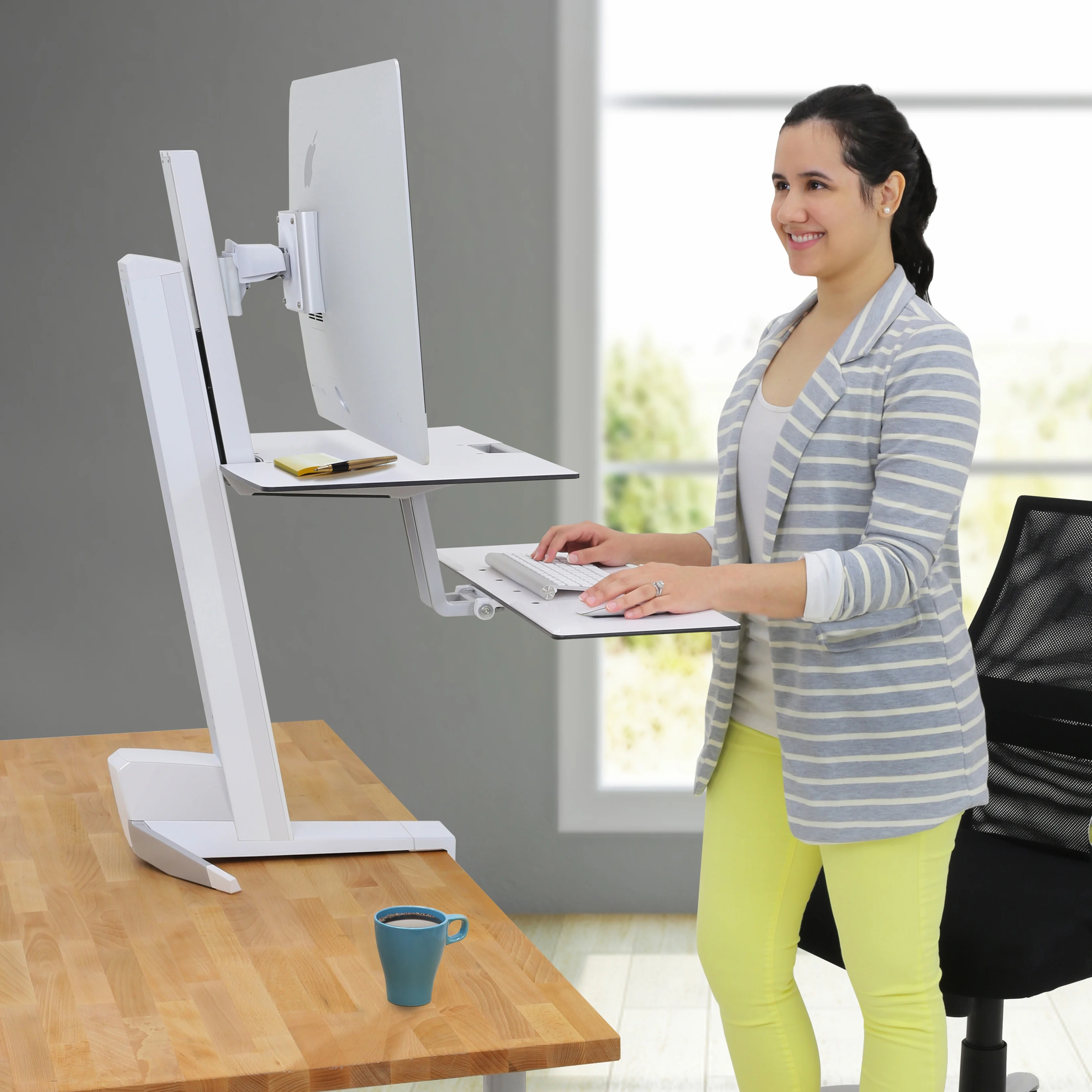 Ergotron WorkFit-S, Single LD with Worksurface+ (White)