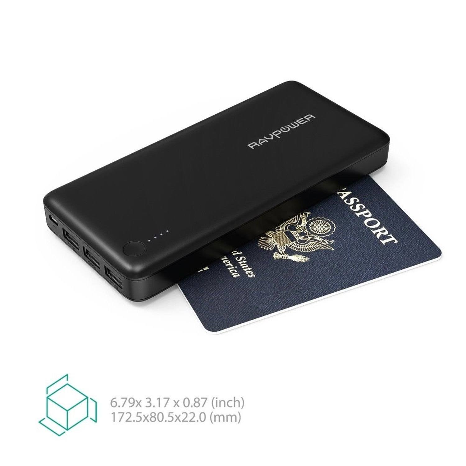 Portable Charger RAVPower 26800 Battery Pack 26800mAh Total 5.5A Output 3-Port
