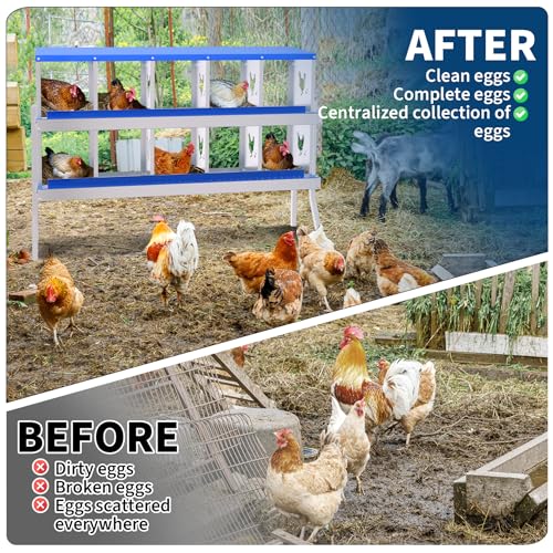 Garvee Chicken Nesting Box with Removable Tray, 8 Compartment Nesting Boxes for Chickens, Easy to Clean and Install