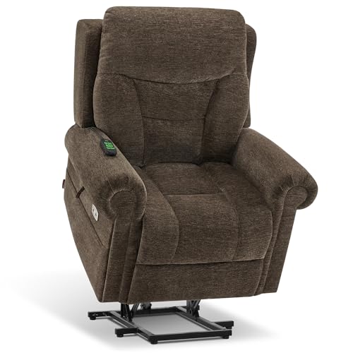 MCombo Triple Motor Power Lift Recliner Chair with Massage and Lumbar&seat Heating, Rolled Arms, Adjustable Headrest for Elderly People