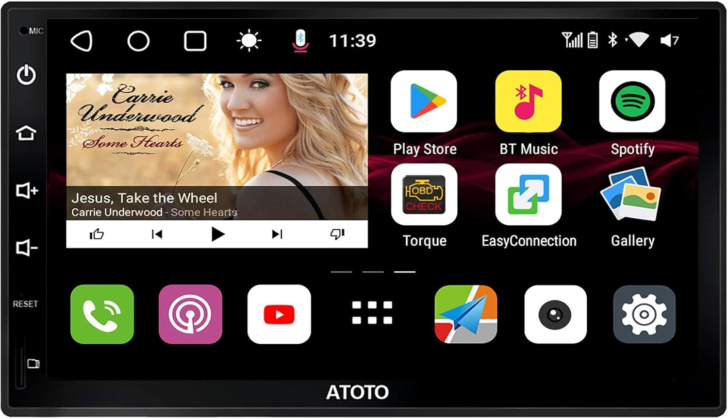 ATOTO S8 Premium 7inch Double-DIN Android Car Stereo, Wireless CarPlay & Android Auto, Dual Bluetooth w/aptX HD, QLED Display,Split Screen