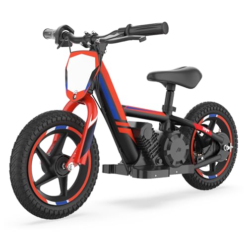 OLALA Electric Dirt Bike for Kids Aged 3-6, 170W Racing Grade Electric Motorcycle, New Aluminum Frame with 2 Power Modes, 24V Detachable Battery
