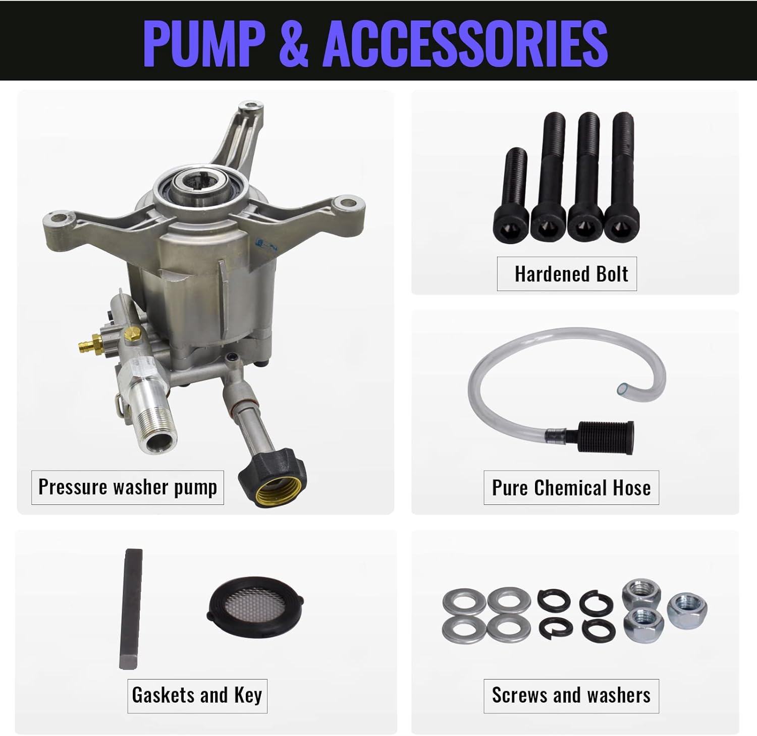 Wedigout SurmountWay 3200 PSI Pressure Washer Pump Vertical 7/8 Shaft Replacement Power Washer Pump 2.4 GPM for 308653052,308653006
