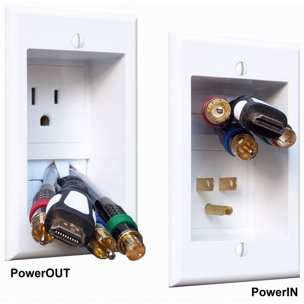 Powerbridge ONE-CK Recessed In-Wall Cable Management System with PowerConnect for Wall-Mounted Flat Screen LED, LCD, and Plasma