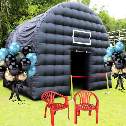 Large Black Inflatable Tent(15x15x14FT) Includes Blower Square Gazebo Event Room Large Inflatable Party Tent for Backyard,Outdoor EventsParties
