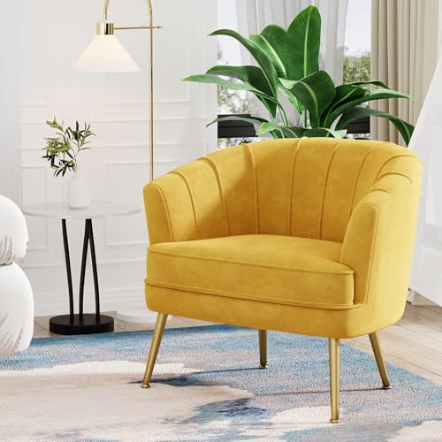 Andeworld Velvet Accent Chair, Upholstered Modern Single Sofa Side Chair
