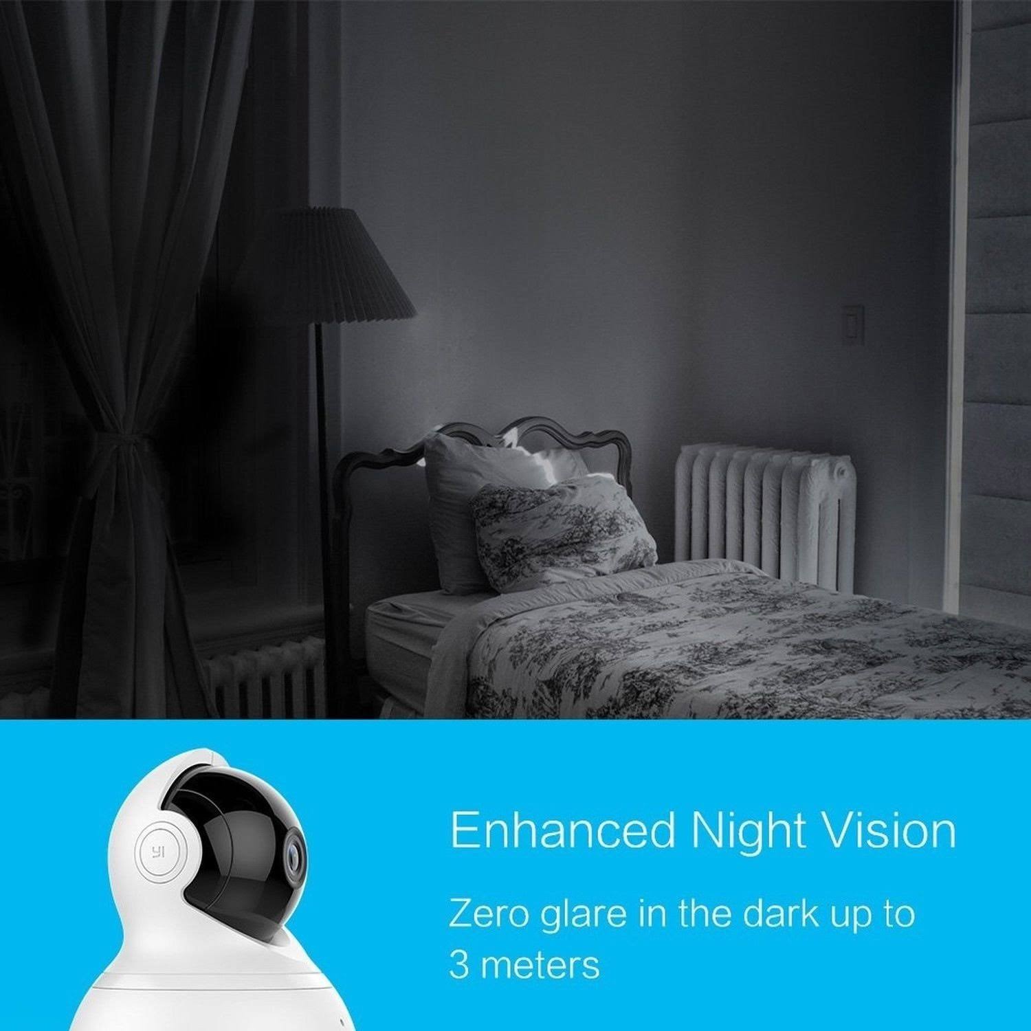 Yi Dome Camera Pan Tilt Zoom Wireless IP Security Surveillance System 720p HD