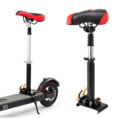 Foldable Adjustable Electric Scooter Seat Electric Scooter Seat Saddle Aluminum Alloy Replacement for Electric for M365, Foam Padded