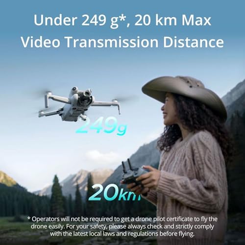 DJI Mini 4 Pro (DJI RC-N2), Drones with Camera for Adults 4K, Under 0.549 lbs/249 g, 34 Mins Flight Time, 20km Max Video Transmission Distance