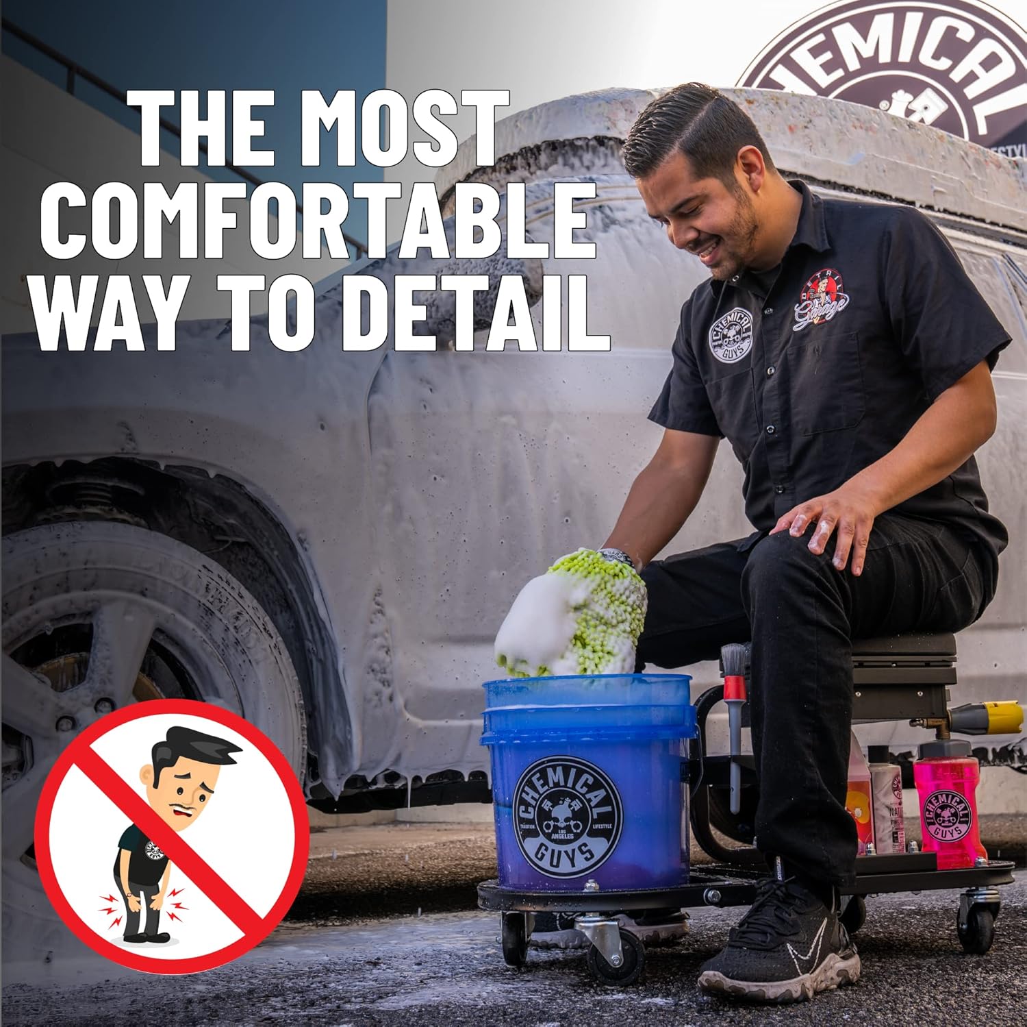 Chemical Guys Soft Stool Ultimate Utility Detailing Cart