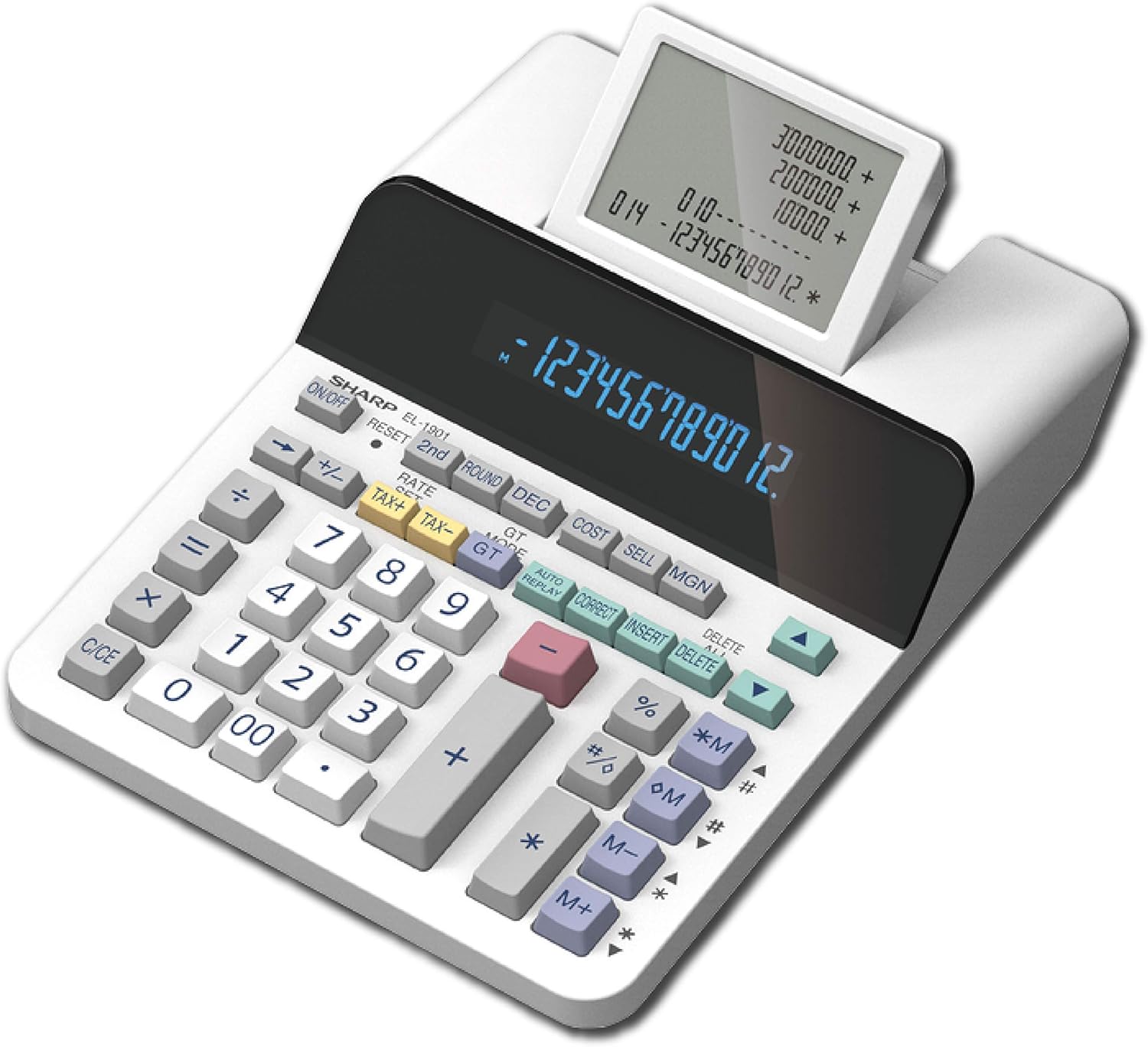 Sharp EL-1901 Paperless Printing Calculator with Check and Correct, 12-Digit LCD Primary Display