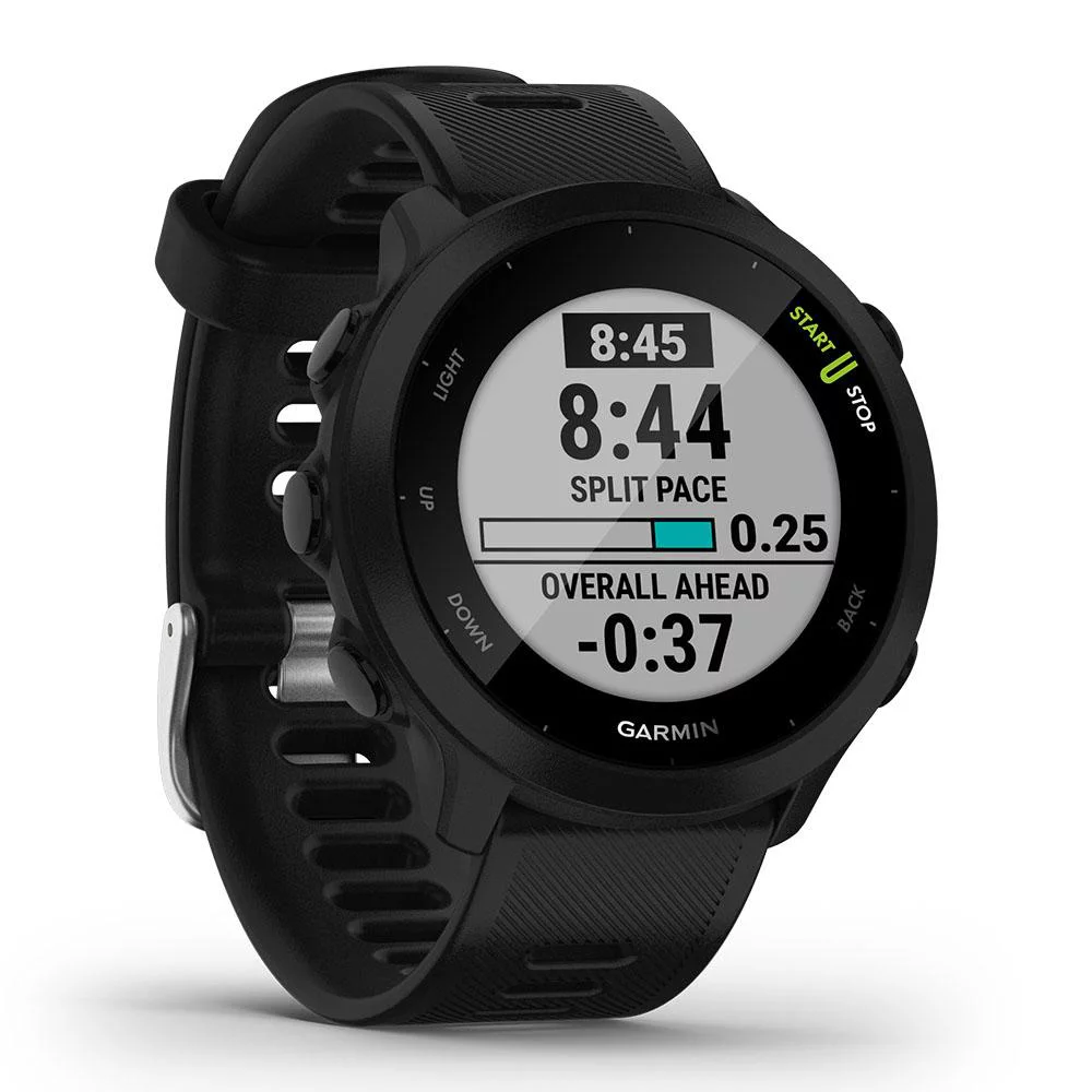 Garmin Forerunner 55 (Black) GPS Running Smartwatch Power Bundle with PlayBetter Portable Charger & HD Screen Protectors - Curated Treasures Market
