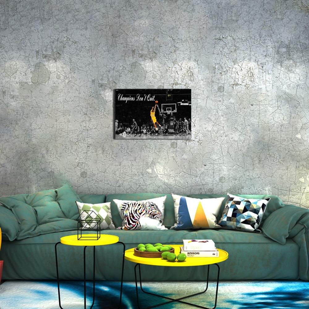 JUSTBR Canvas Wall Art Basketball Players Pictures Painting Sports Posters Artwork Home Decor for Basketball Fan Memorabilia Gifts Living Room