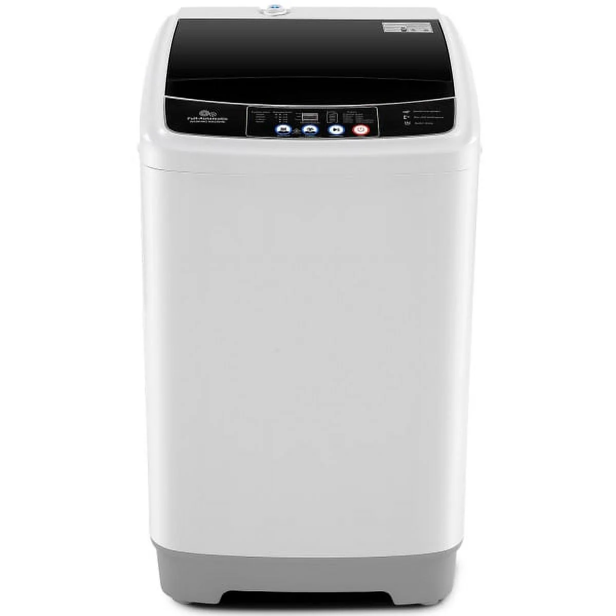 Qhomic 17.8 lbs Portable Washing Machine, 2 in 1 Full Automatic Washer & Dryer with Drain Pump, LED Display, Visual Glass Top-Load