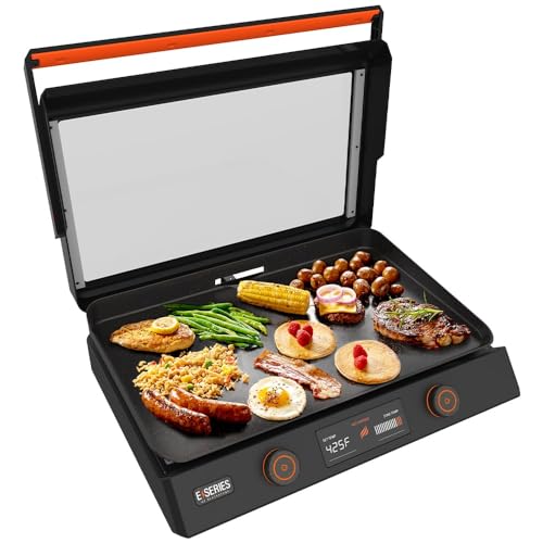 Blackstone 22-Inch Electric Griddle - 1200W Non Stick Ceramic Titanium Coated Stainless Steel Tabletop Griddle with EZ-Touch Control Dial