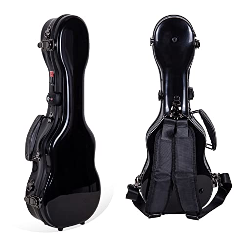 Crossrock Fiberglass Case for Baritone Ukulele with Removable Shoulder Straps and TSA Lock, White (CRF2020BUWT)
