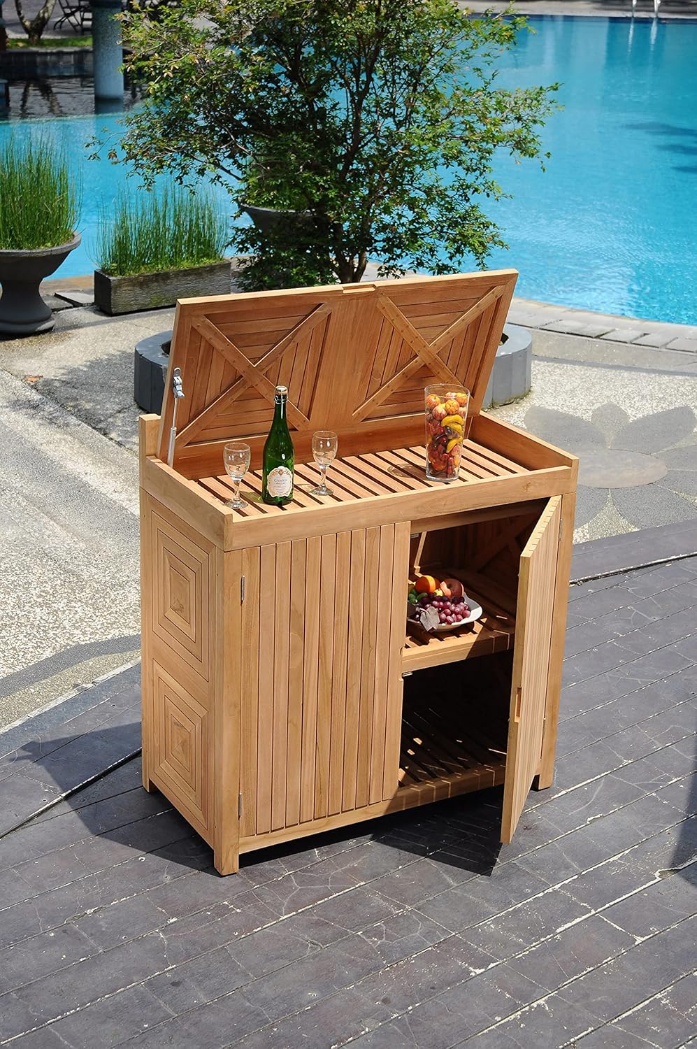 Grade A Teak Wood Outdoor Patio Solvang Teak Storage Cabinet #13SoCb