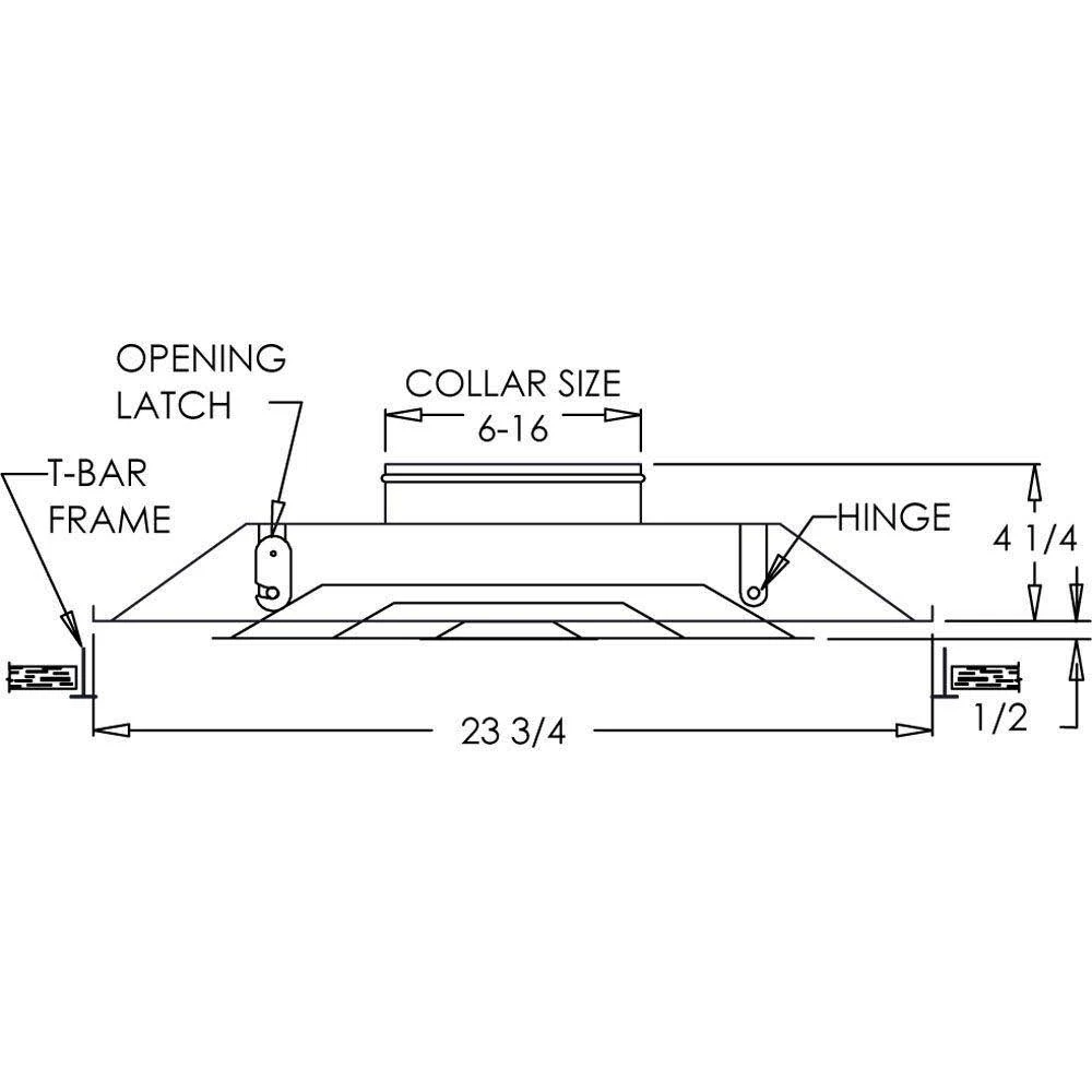 Speedi-Grille TB-3HC 08 24-inch x 24-inch White Drop Ceiling T-Bar 3 Cone Air Vent Register with 8-Inch Collar