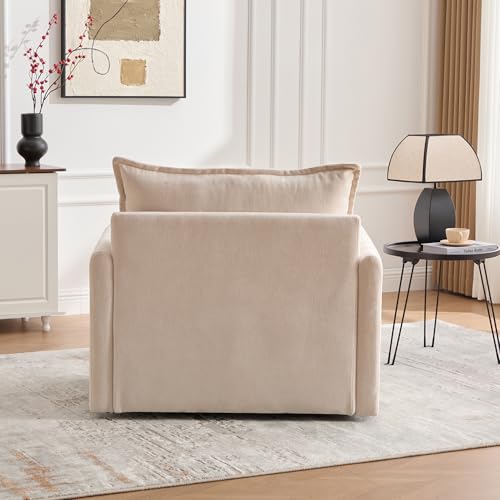 360 Swivel Accent Barrel Chair with Storage Ottoman & Headrest