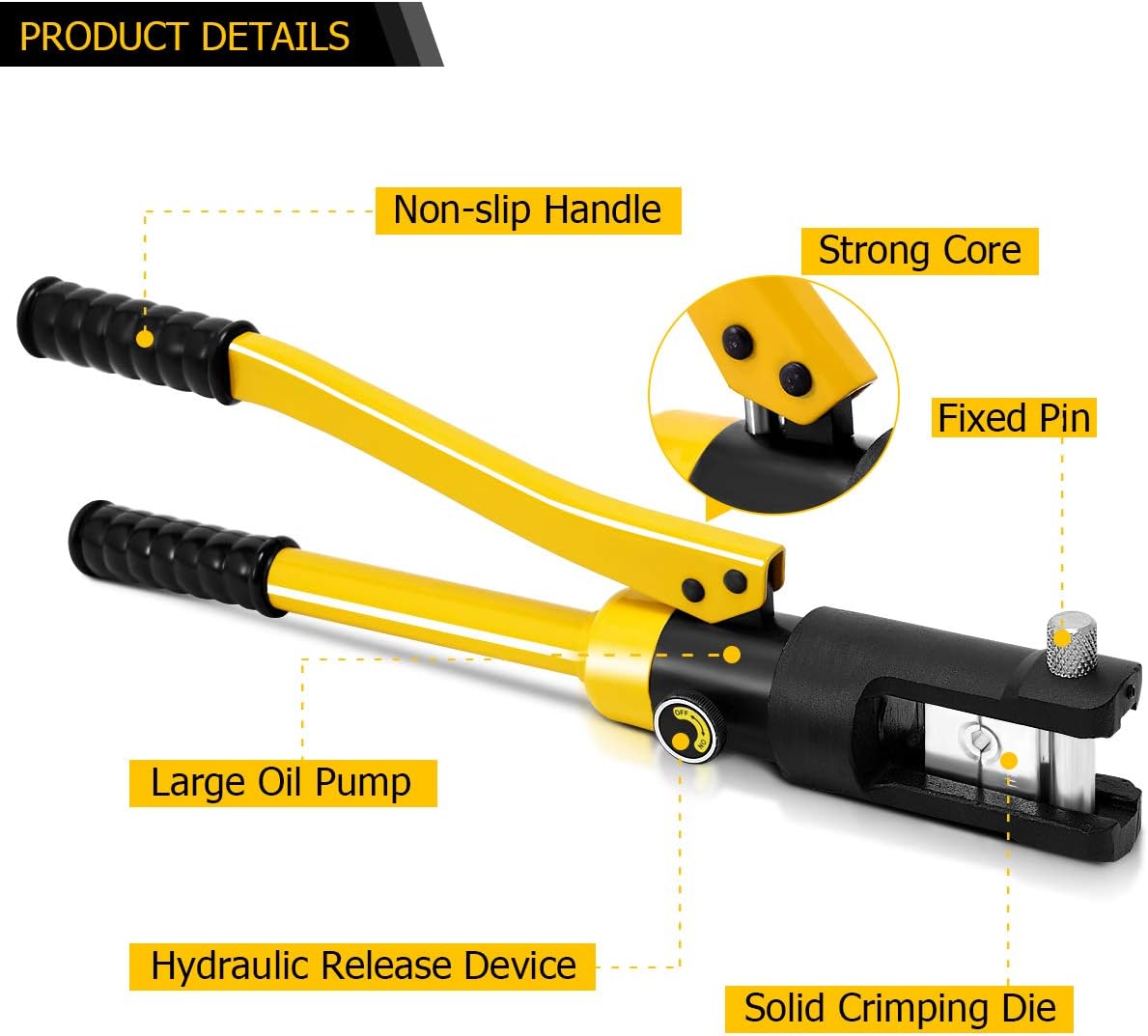 Goplus 16 Ton Hydraulic Wire Crimper Battery Cable Lug Terminal Crimping Tool w/ 11 Dies Pack of 2
