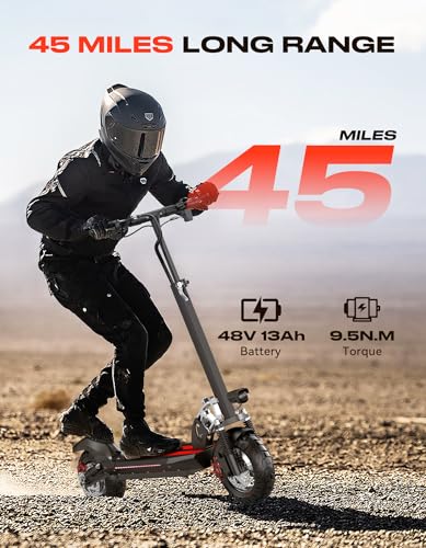 Electric Scooter Adults, 1500W Peak Motor, 30MPH Top Speed Electric Scooter with Seat, 45 Miles Range, 10" Off Road Tires Scooter, Dual Suspesnsion