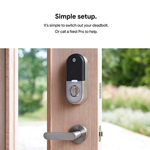 Google Nest x Yale Lock - Tamper-Proof Smart Lock for Keyless Entry - Keypad Deadbolt Lock for Front Door - Satin Nickel