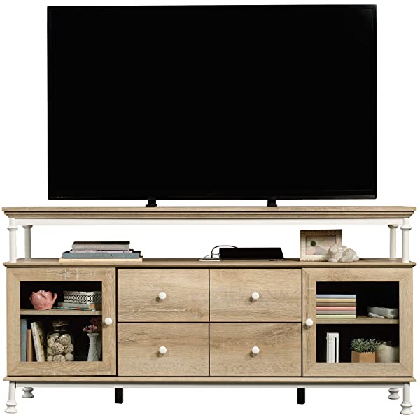 Sauder Canal Street Entertainment Credenza, For TV's up to 60", Northern Oak Finish