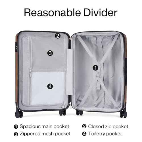 Hanke 29 Inch Luggage Suitcases With Spinner Wheels Lightweight PC hardside Rolling Suitcase With Travel Lock, Checked-Large 29-Inch(Blackish Green)
