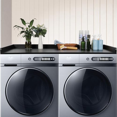 clicliet Washer Dryer Countertop, Laundry Countertop with Edge Rails, 27.5" Depth x 54" Washer and Dryer Covers for the top