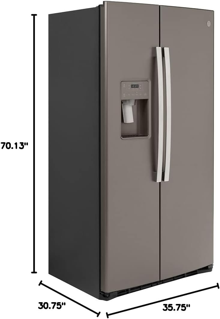 GE GZS22IMNES 36" Counter-Depth Side-by-Side Refrigerator with 21.8 Cubic. ft. Capacity, External Ice and Water Dispenser
