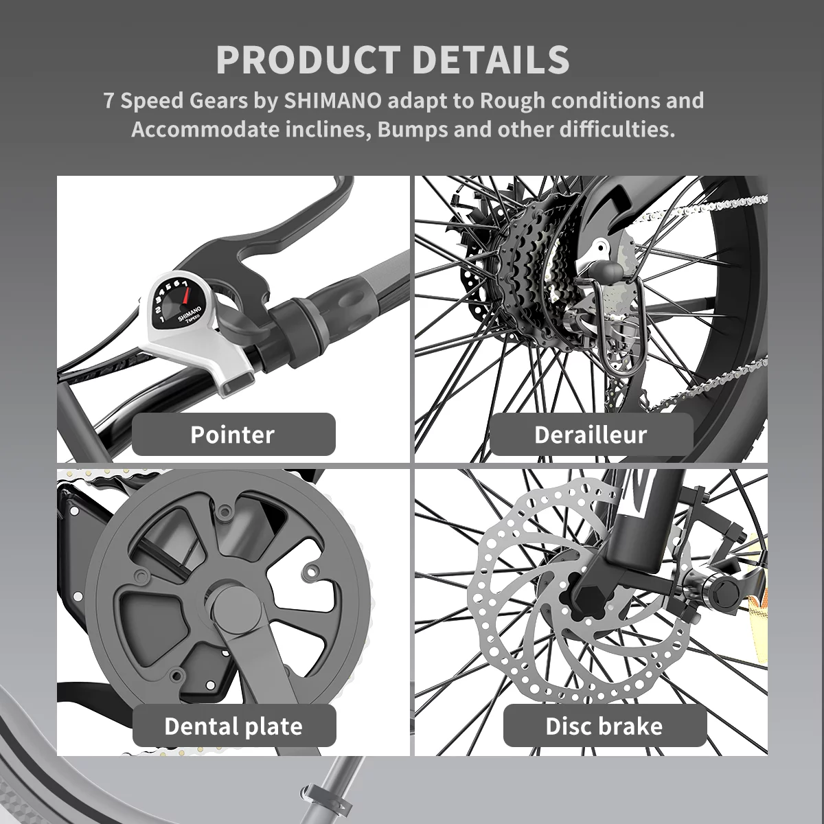 Aostirmotor Electric Mountain Bike 750W 48V15Ah Removable Lithium Battery, Fat Tire Ebike 26x4.0 inch Electric Bike for Adults