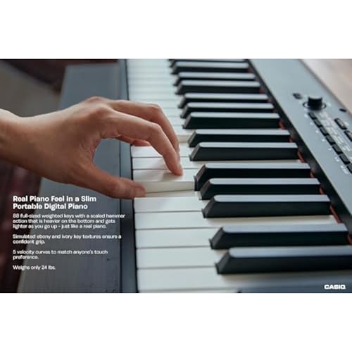 Casio CDP-S360 Slim 88-Key Weighted Digital Piano | Portable, Lightweight & Compact | 700 Tones, 200 Rhythms | Songwriting tools | USB-MIDI