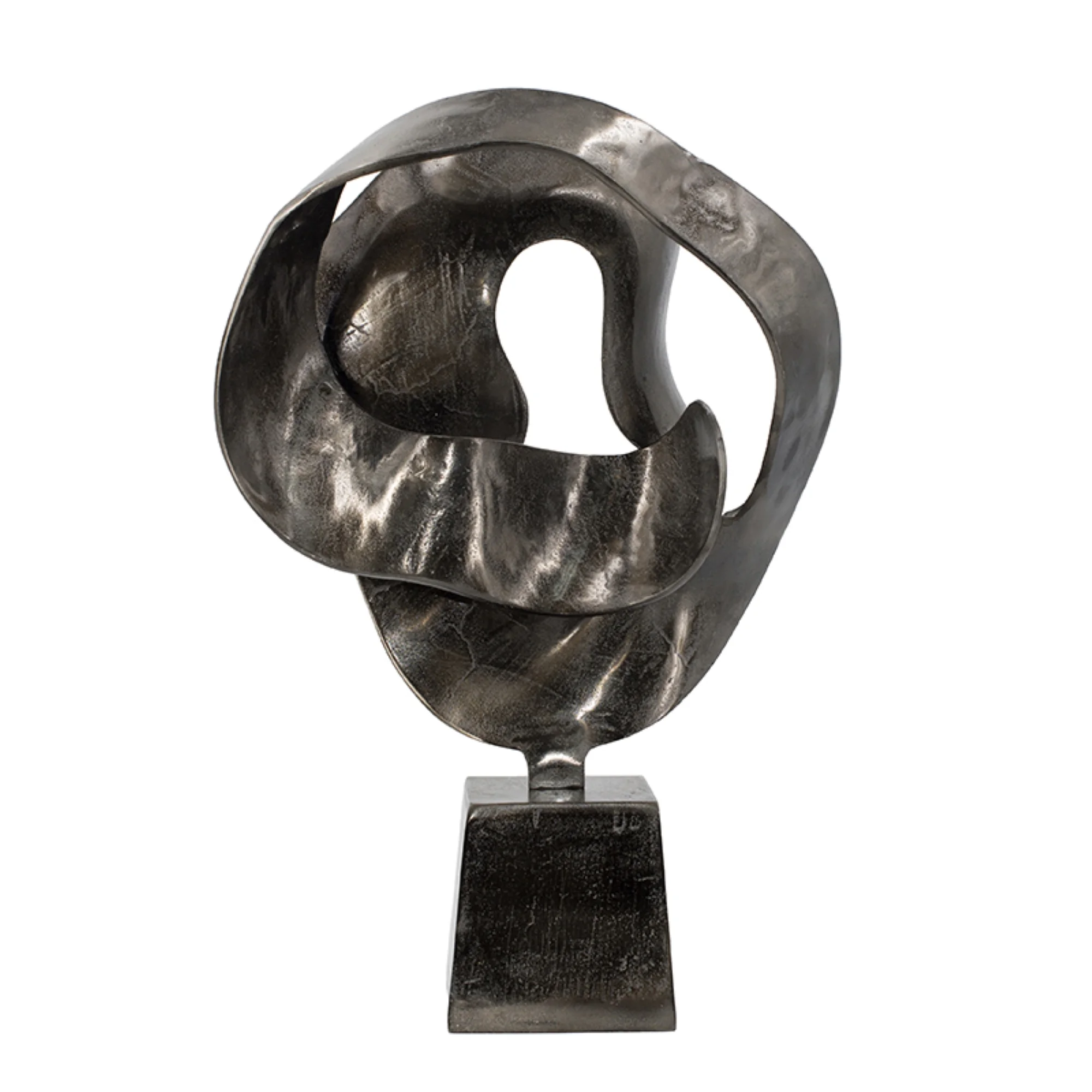 CC Home Furnishings Abstract Sculpture on Pedestal Base - 28.25" - Black