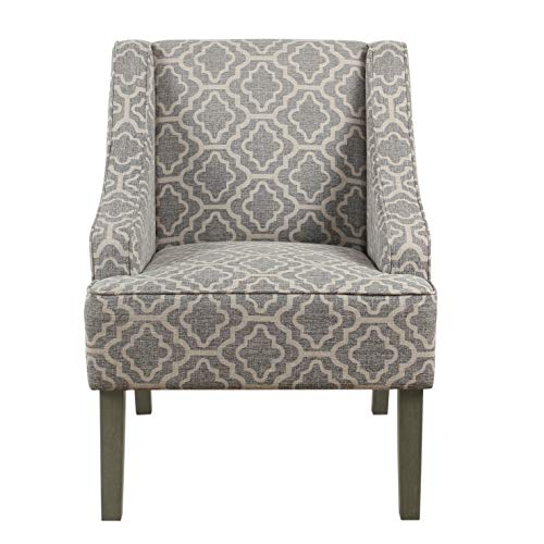 HomePop Velvet Swoop Arm Accent Chair, Suri Blue